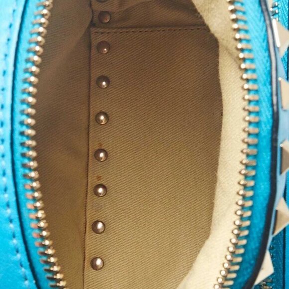 Valentino Bright Blue Smooth Leather Rockstud Mini Backpack Bag - Picture 8 of 10